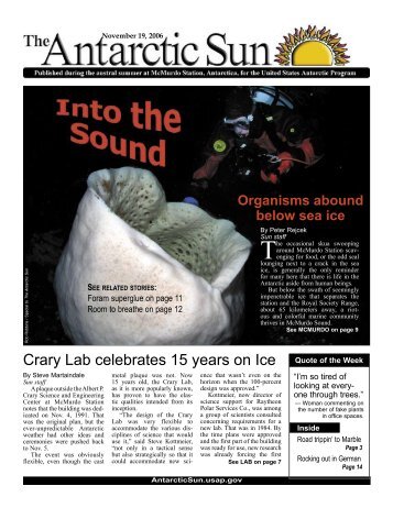 Organisms Abound Below Sea ice - The Antarctic Sun - United ...