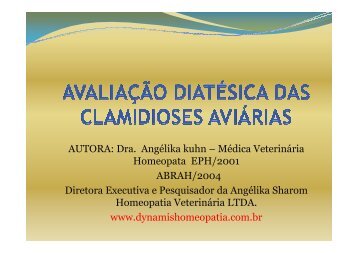 Avaliação Diatésica das Calamidioses Aviárias - SOVERGS