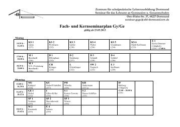 Wochenplan der Kern- und Fachseminare - Zentrum fÃƒÂ¼r ...