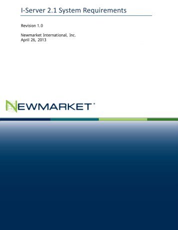 Delphi+ I-Server System Requirements - Newmarket International, Inc.