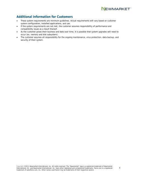 Delphi+ I-Server System Requirements - Newmarket International, Inc.