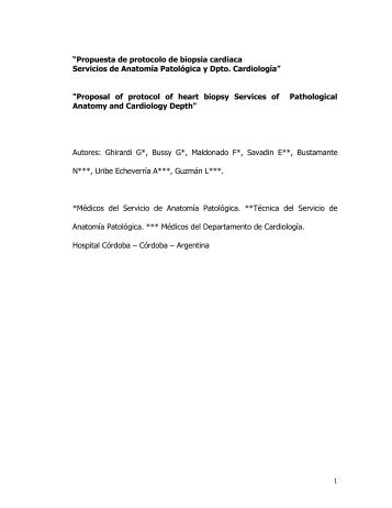 Propuesta de Protocolo de Biopsia Cardiaca - Pathos.es