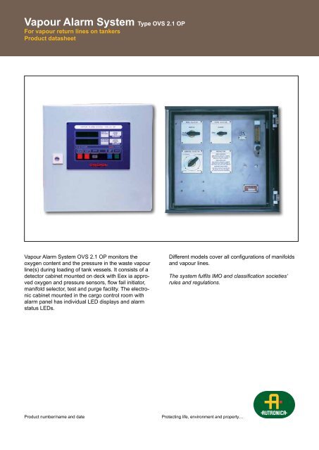 Vapour Alarm System Type Ovs 2 1 Op Autronica Fire And Security