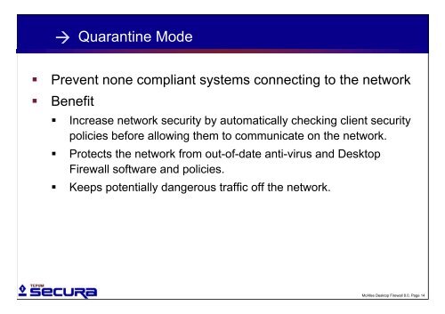 McAfee Desktop Firewall, TEPUM Secura