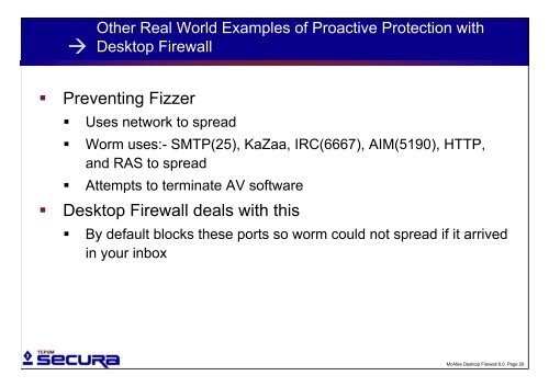 McAfee Desktop Firewall, TEPUM Secura