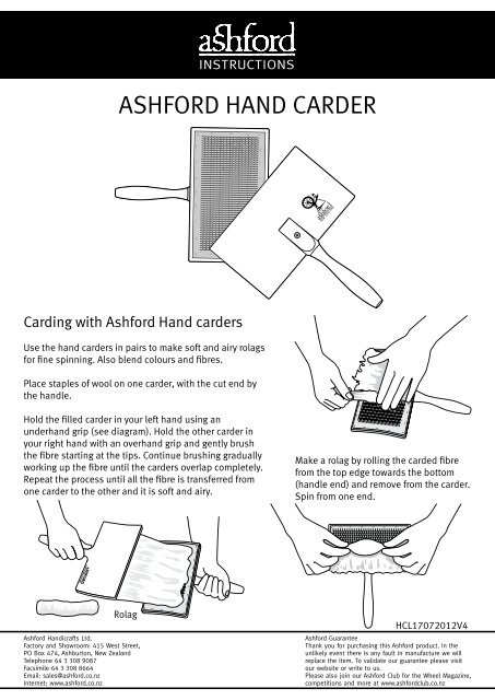 ASHFORD HAND CARDER - Ashford Handicrafts