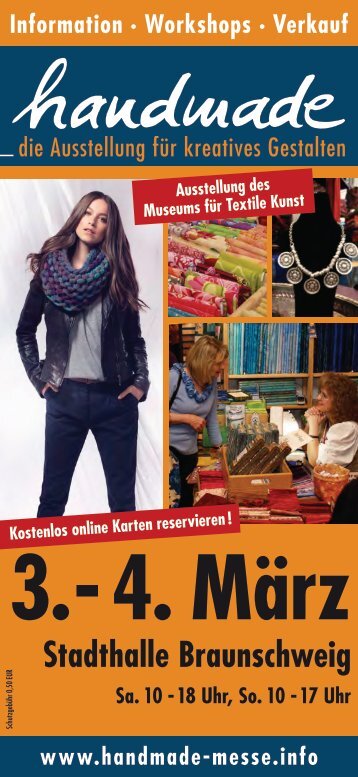 Workshops · Verkauf www.handmade-messe.info Stadthalle ...