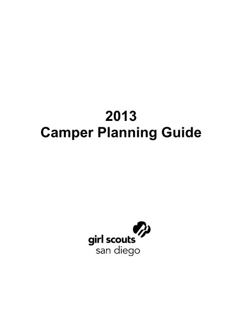PGO-1505 Camper Planning Guide - Girl Scouts San Diego