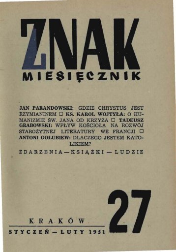 Nr 27, styczeÅ 1951 - Znak