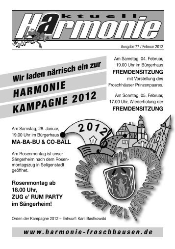 HARMONIE KAMPAGNE 2012 - Harmonie Froschhausen eV