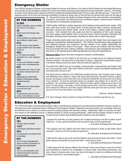 2010 Annual Report - the YWCA Cass Clay