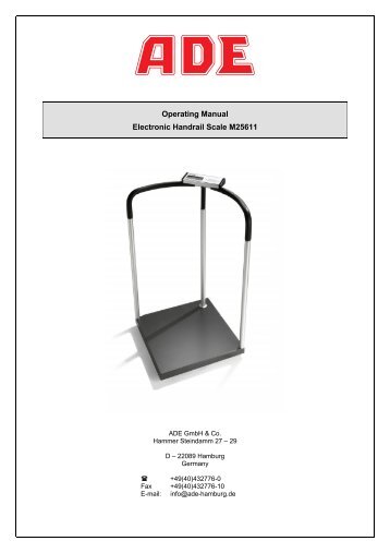 Operating Manual Electronic Handrail Scale M25611 - Dencor