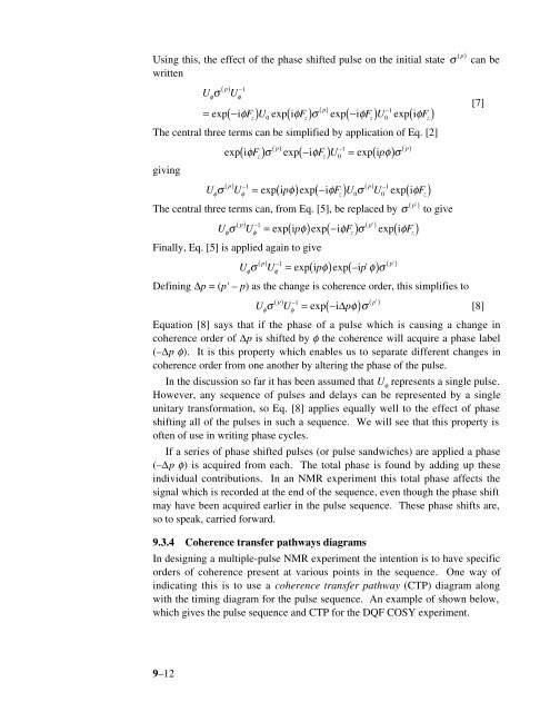 Phase Cycling and Gradient Pulses - The James Keeler Group