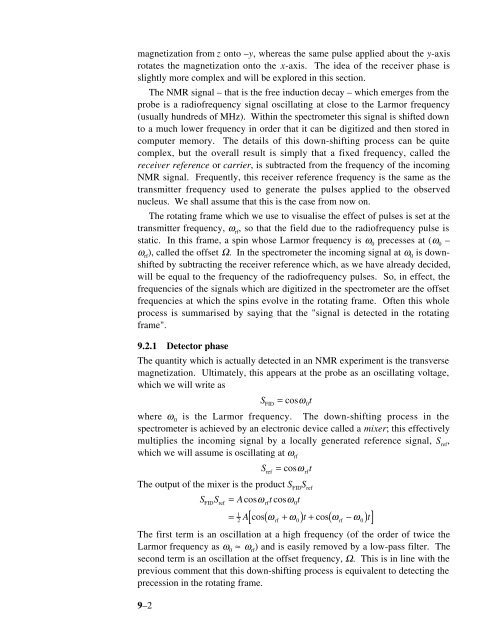 Phase Cycling and Gradient Pulses - The James Keeler Group