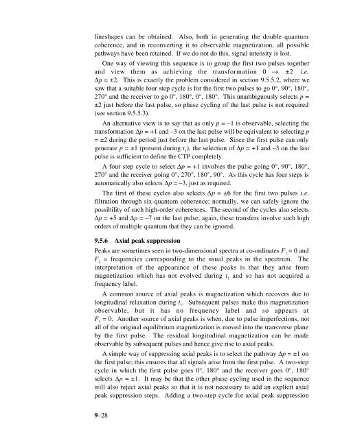 Phase Cycling and Gradient Pulses - The James Keeler Group