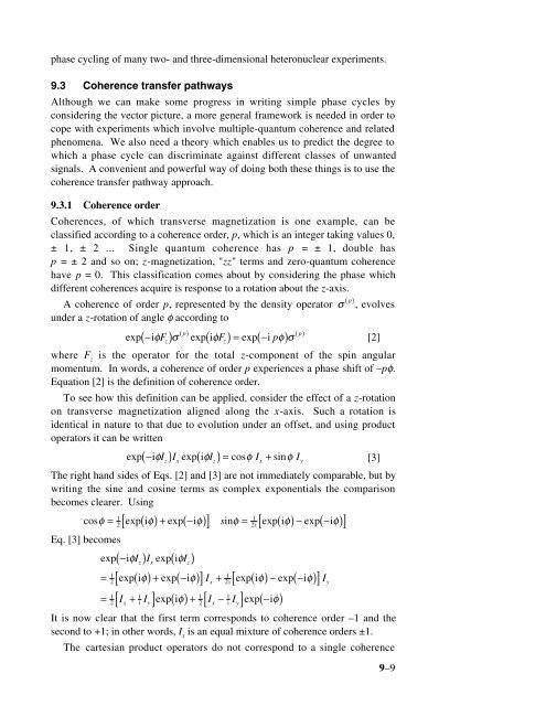 Phase Cycling and Gradient Pulses - The James Keeler Group