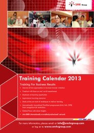 Training Calendar 2013 - SMR Group