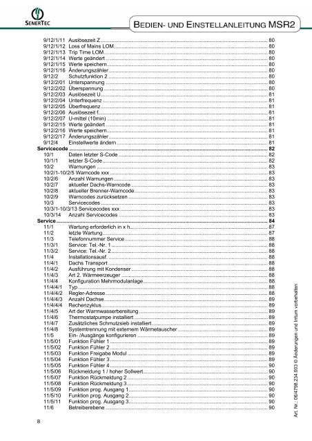 Bedien- und Einstelleinleitung Dachs MSR 2 - Senertec-service.de