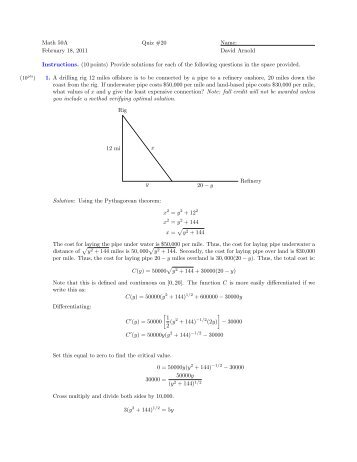 Math 50A February 18, 2011 Quiz #20 Name: David Arnold ...