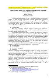 La déclaration de Bologne et ses conséquences sur le système de l ...