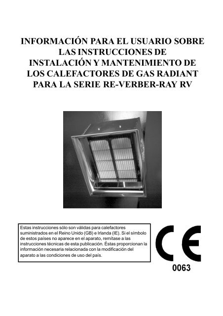 Manual Pantallas a gas RVR - Tecna