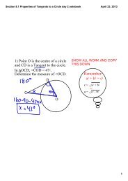 Section 8.1 Properties of Tangents to a Circle day 2.notebook