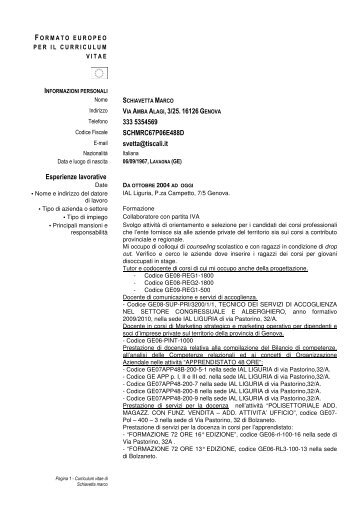 Marco Schiavetta CV - Vita pensata