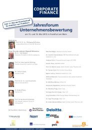 Jahresforum Unternehmensbewertung - WSF Wirtschaftsseminare