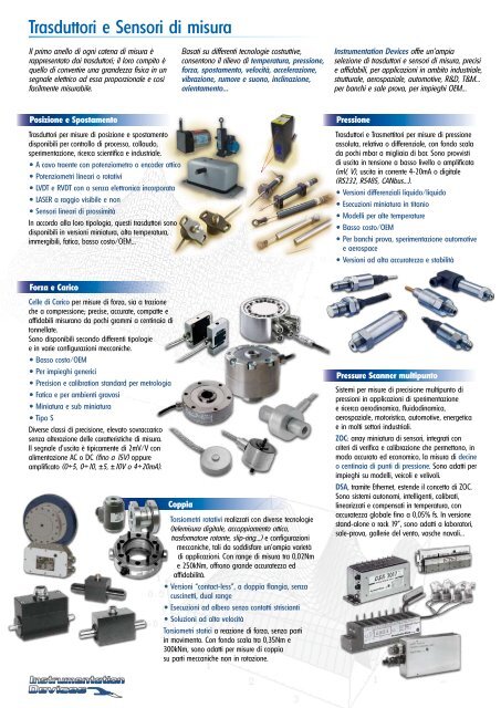 Brochure ID 6 - Catalogo generale - Instrumentation Devices