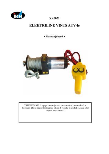 XK6021 ELEKTRILINE VINTS ATV-le