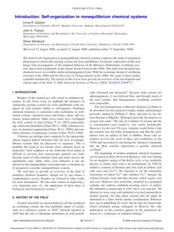 Introduction: Self-organization in nonequilibrium chemical systems