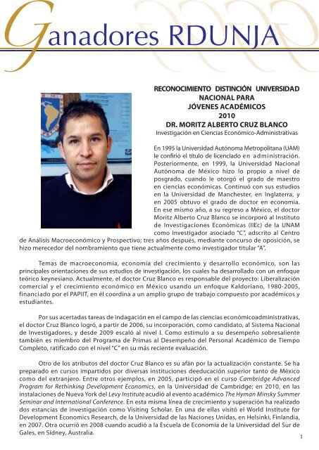 Dr. Moritz Alberto Cruz - dgapa unam