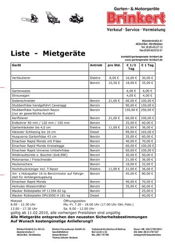 Liste - Mietgeräte - gartengeraete-brinkert.de