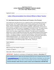 School Administrator/Teacher Letter of Recommendation