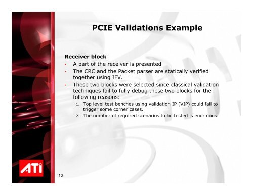 PCIE Validation Methodology