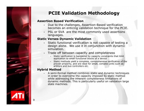 PCIE Validation Methodology