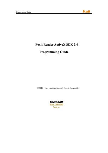 Foxit Reader ActiveX SDK 2.4 Programming Guide - Parent Directory