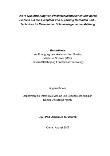 Masterthesis Maurek - e-LISA academy