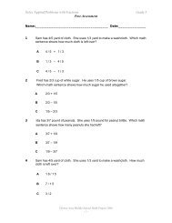 Solve Applied Problems with Fractions Grade 5 Post Assessment