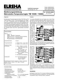 Bedienungsanleitung Mehrstufen-Temperaturregler TM ... - Elreha