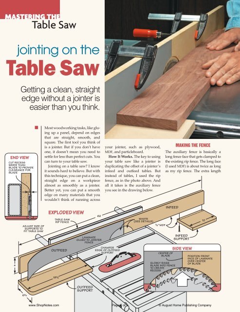 Jointing On The Table Saw gerald eberhardt.bz