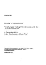 Laudatio für Helga Kirchner, gehalten von Gerda Hollunder