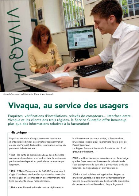 TÃ©lÃ©charger la fiche d'information sur le service clientÃ¨le - Vivaqua