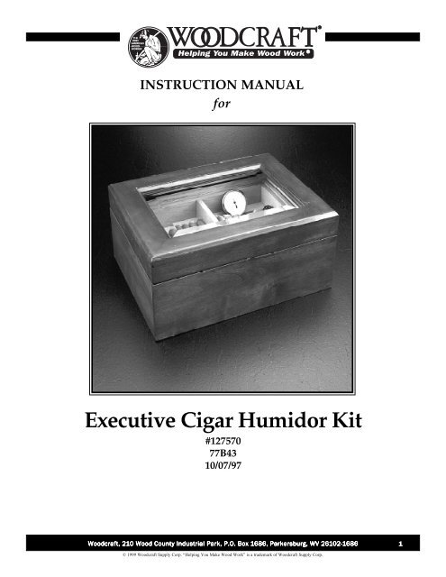 Executive Cigar Humidor Kit - Woodcraft