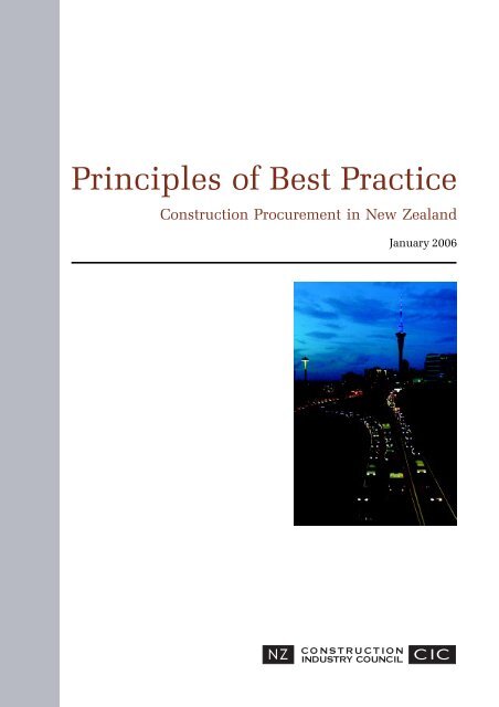 Principles of Best Practice - Nzcic