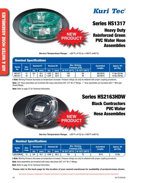 Kuri-Tec tubing and hose - Kuriyama of America