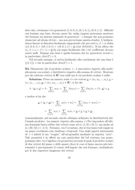 ESERCIZI DI AVVIAMENTO - Sezione di Matematica