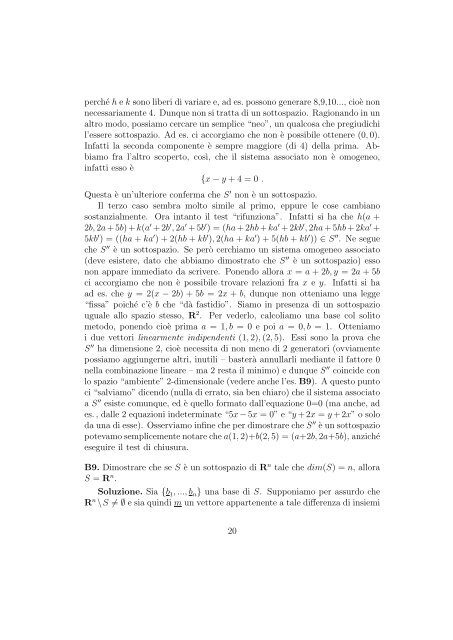 ESERCIZI DI AVVIAMENTO - Sezione di Matematica