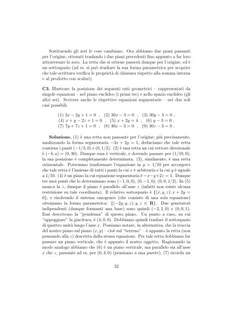 ESERCIZI DI AVVIAMENTO - Sezione di Matematica