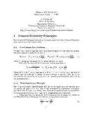 1 General Relativity Principles - Smoot Group Cosmology